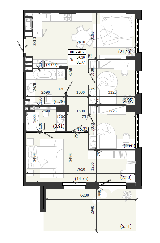 Квартира 416 WEST