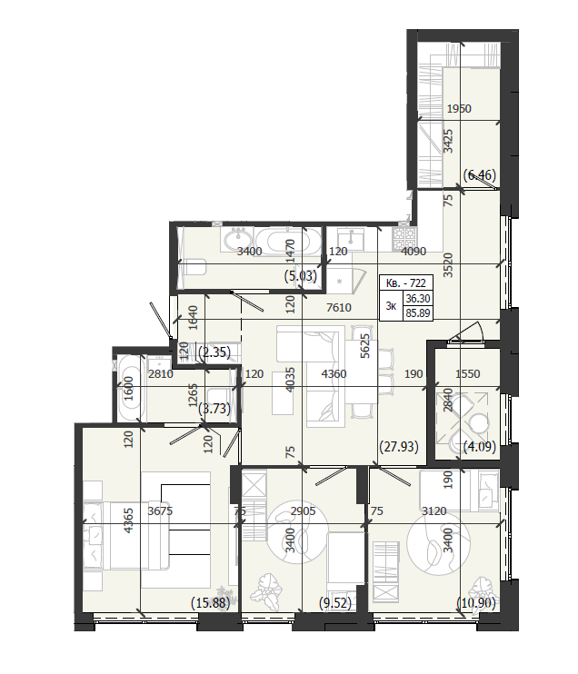 Квартира 722 WEST