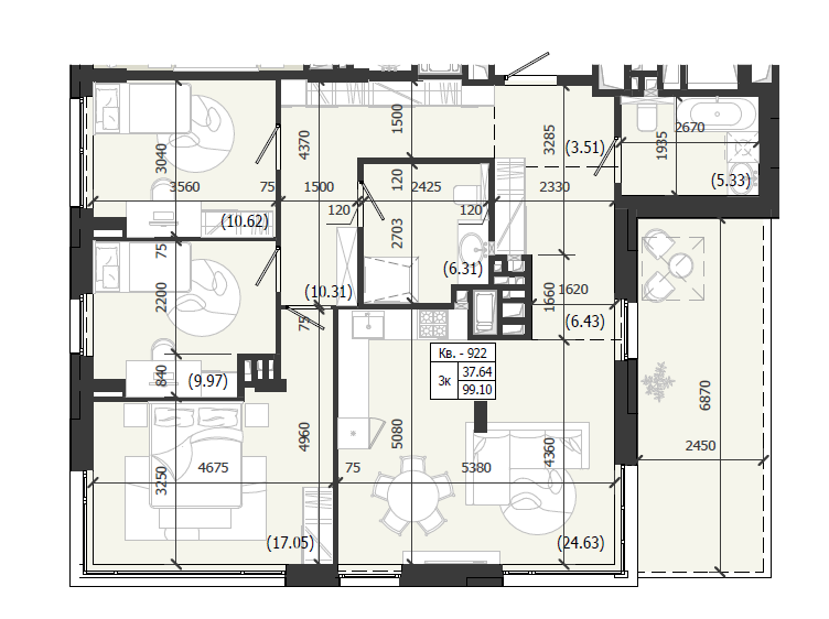 Квартира 922 WEST