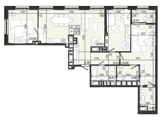 Квартира 601 WEST